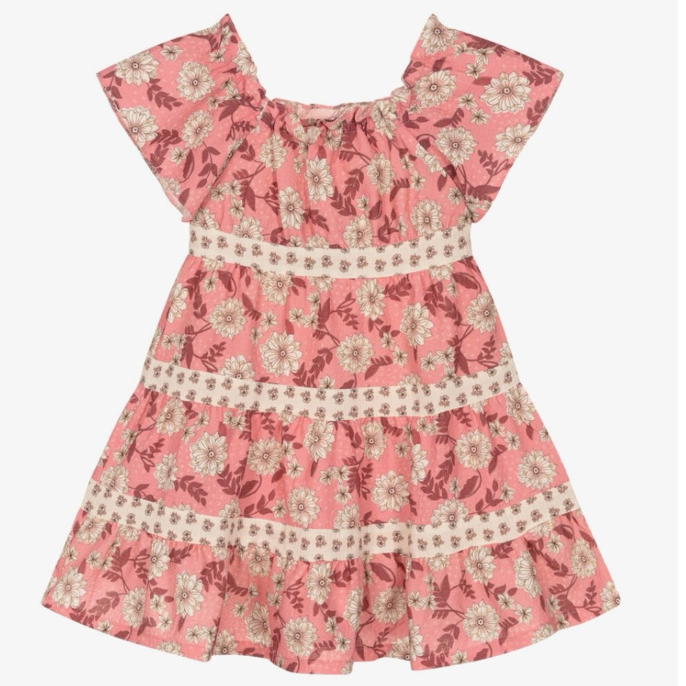 Mayoral Pink Floral Crêpe Dress size 3